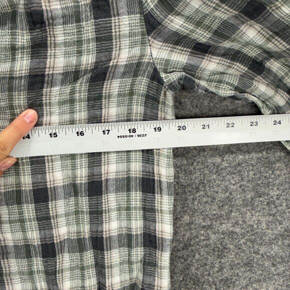 Universal Thread Blouse Women S Small Gray Plaid 1/2 Button V-Neck Long Sleeve - Picture 5 of 7